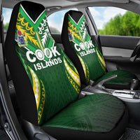 Cook Islands Rugby Car Seat Cover Unique Style Green Version - Polynesian Pride