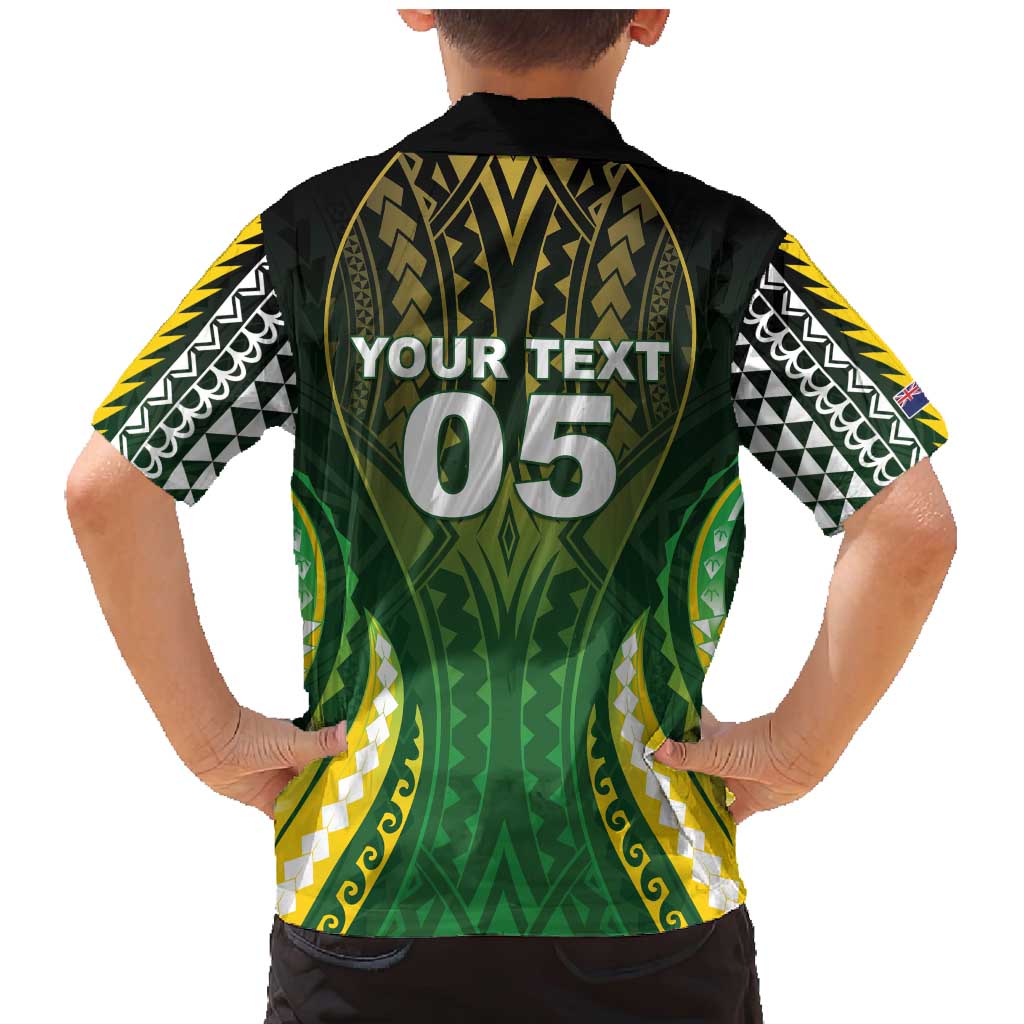 Custom Cook Islands Rugby Family Matching Mermaid Dress and Hawaiian Shirt Unique Style Green Version - Polynesian Pride