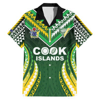 Custom Cook Islands Rugby Family Matching Mermaid Dress and Hawaiian Shirt Unique Style Green Version - Polynesian Pride