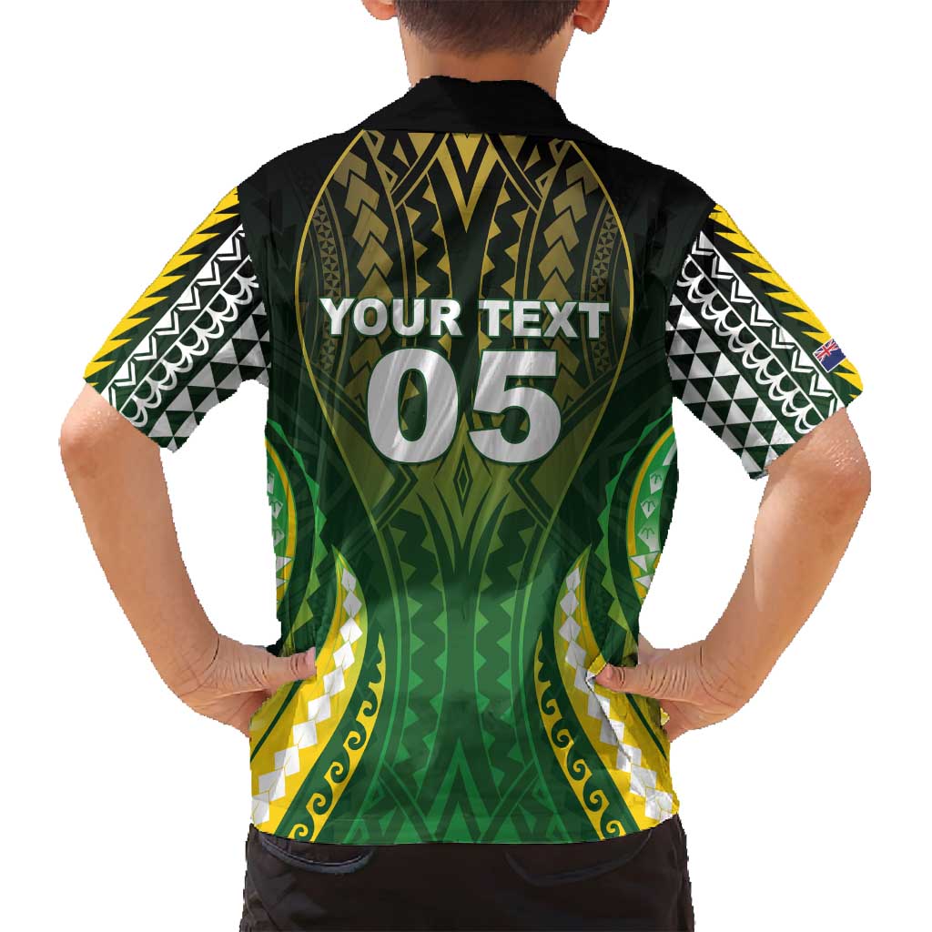 Custom Cook Islands Rugby Family Matching Puletasi and Hawaiian Shirt Unique Style Green Version - Polynesian Pride