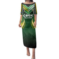 Custom Cook Islands Rugby Family Matching Puletasi and Hawaiian Shirt Unique Style Green Version - Polynesian Pride