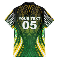 Custom Cook Islands Rugby Family Matching Summer Maxi Dress and Hawaiian Shirt Unique Style Green Version - Polynesian Pride