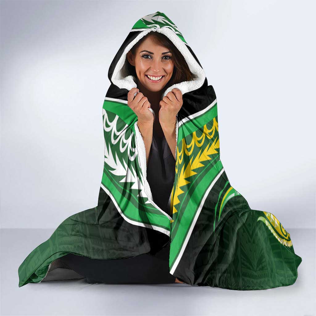 Cook Islands Rugby Hooded Blanket Unique Style Green Version - Polynesian Pride
