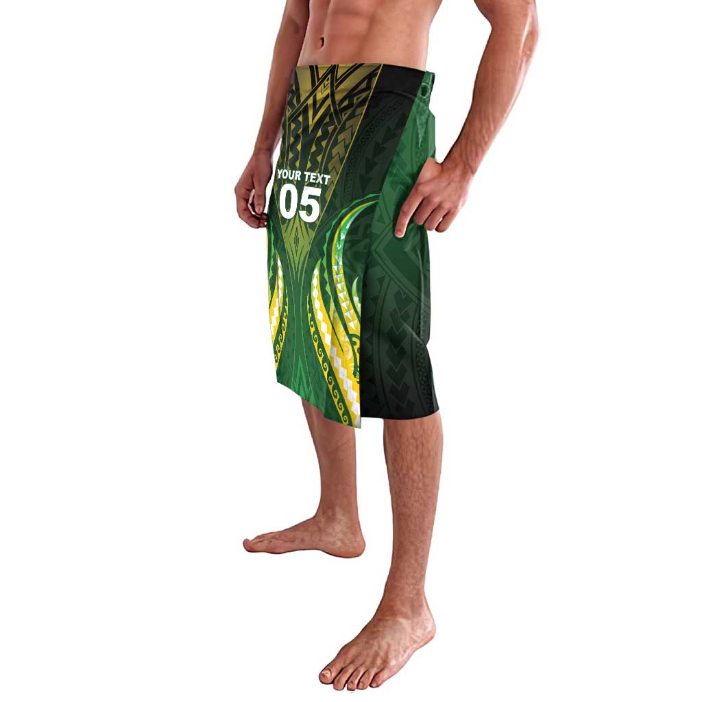Custom Cook Islands Rugby Lavalava Unique Style Green Version - Polynesian Pride