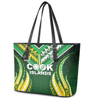 Cook Islands Rugby Leather Tote Bag Unique Style Green Version - Polynesian Pride