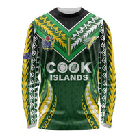 Custom Cook Islands Rugby Long Sleeve Shirt Unique Style Green Version - Polynesian Pride