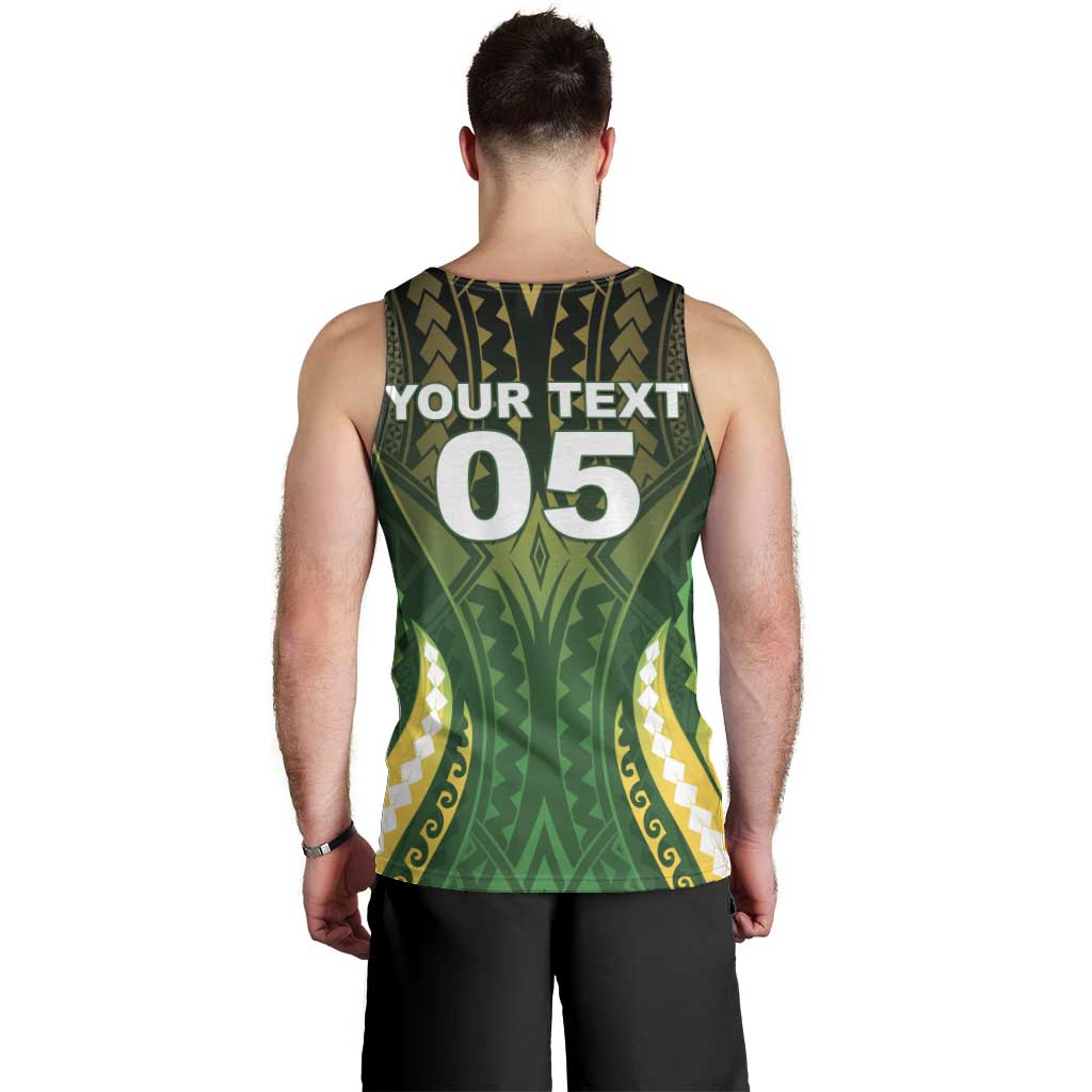 Custom Cook Islands Rugby Men Tank Top Unique Style Green Version - Polynesian Pride