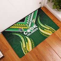 Cook Islands Rugby Rubber Doormat Unique Style Green Version - Polynesian Pride