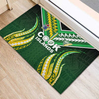 Cook Islands Rugby Rubber Doormat Unique Style Green Version - Polynesian Pride
