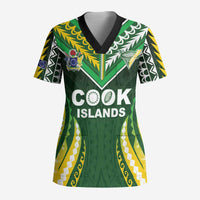 Custom Cook Islands Rugby Scrub Top Unique Style Green Version - Polynesian Pride