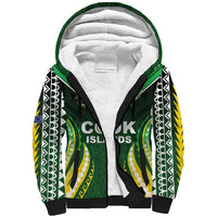 Custom Cook Islands Rugby Sherpa Hoodie Unique Style Green Version - Polynesian Pride