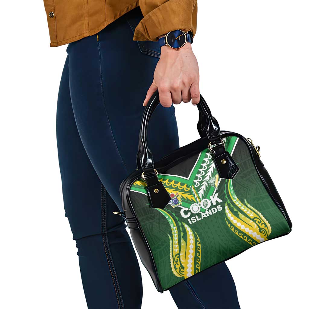 Cook Islands Rugby Shoulder Handbag Unique Style Green Version - Polynesian Pride