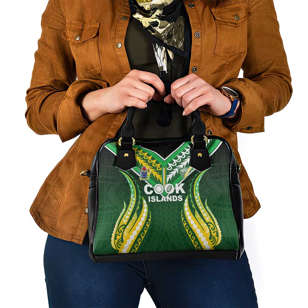 Cook Islands Rugby Shoulder Handbag Unique Style Green Version - Polynesian Pride