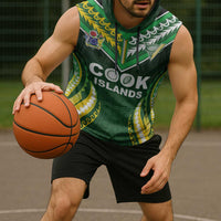 Custom Cook Islands Rugby Sleeveless Hoodie Unique Style Green Version - Polynesian Pride