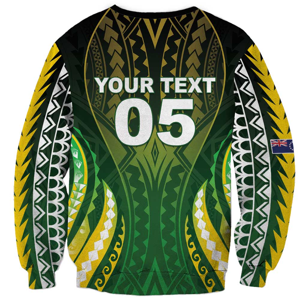 Custom Cook Islands Rugby Sweatshirt Unique Style Green Version - Polynesian Pride