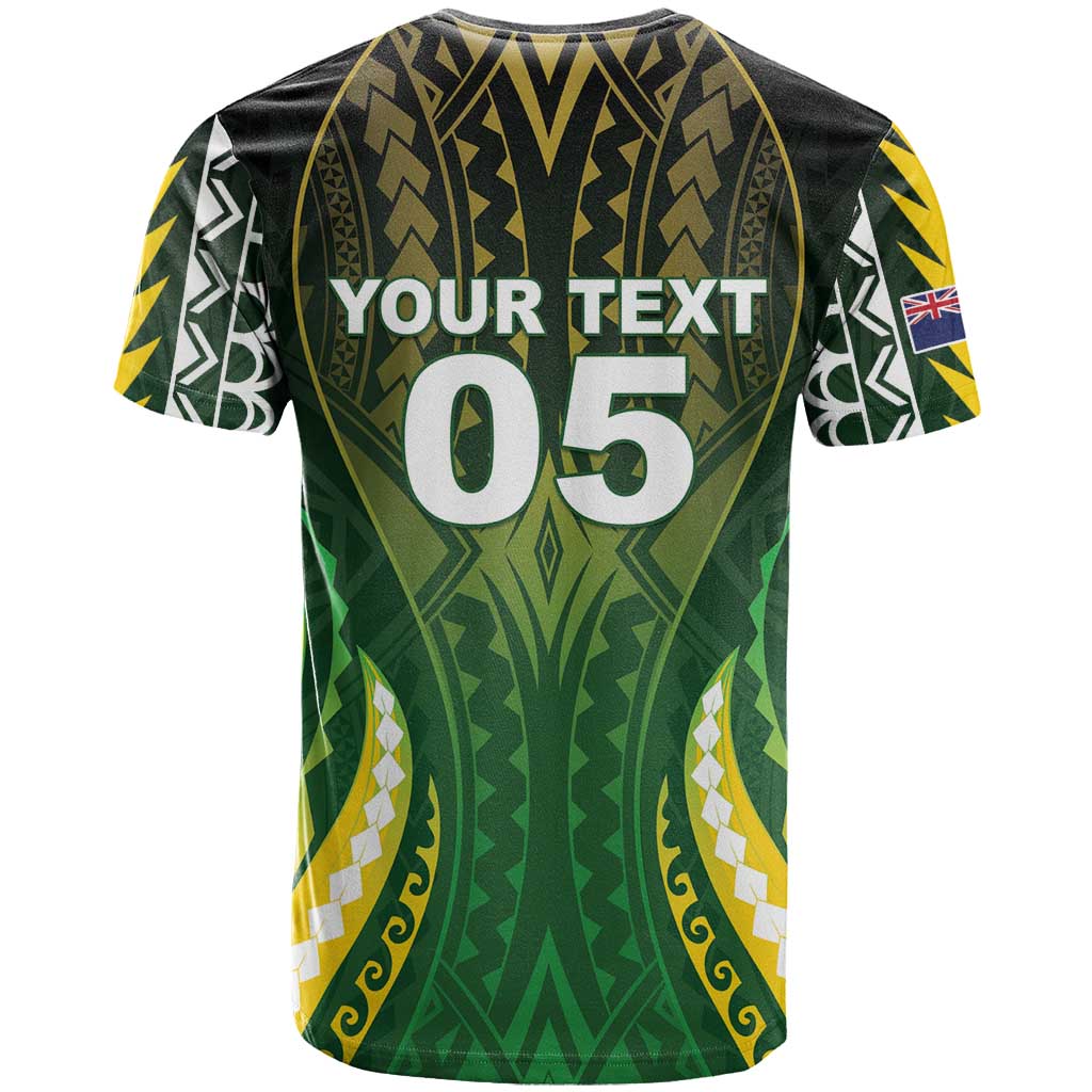 Custom Cook Islands Rugby T Shirt Unique Style Green Version - Polynesian Pride