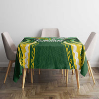 Cook Islands Rugby Tablecloth Unique Style Green Version - Polynesian Pride