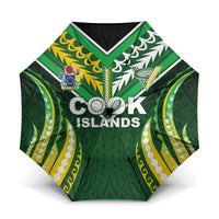 Cook Islands Rugby Umbrella Unique Style Green Version - Polynesian Pride