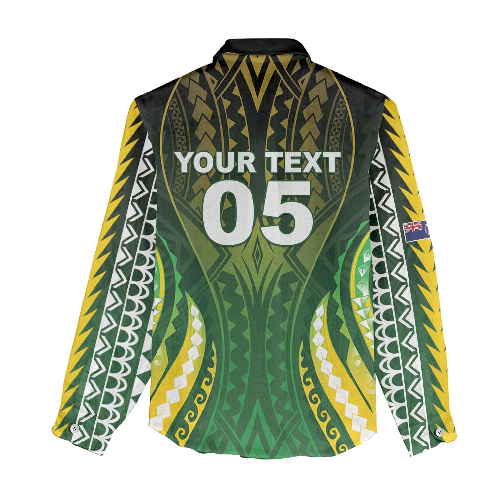 Custom Cook Islands Rugby Women Casual Shirt Unique Style Green Version - Polynesian Pride