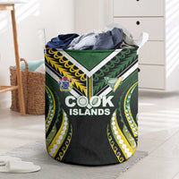 Cook Islands Rugby Laundry Basket Unique Style Black Version - Polynesian Pride