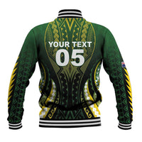Custom Cook Islands Rugby Baseball Jacket Unique Style Black Version - Polynesian Pride