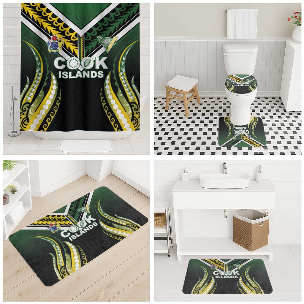 Cook Islands Rugby Bathroom Set Unique Style Black Version - Polynesian Pride