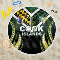 Cook Islands Rugby Beach Blanket Unique Style Black Version - Polynesian Pride