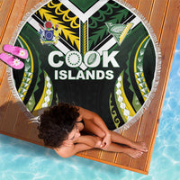 Cook Islands Rugby Beach Blanket Unique Style Black Version - Polynesian Pride