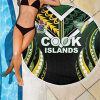 Cook Islands Rugby Beach Blanket Unique Style Black Version - Polynesian Pride