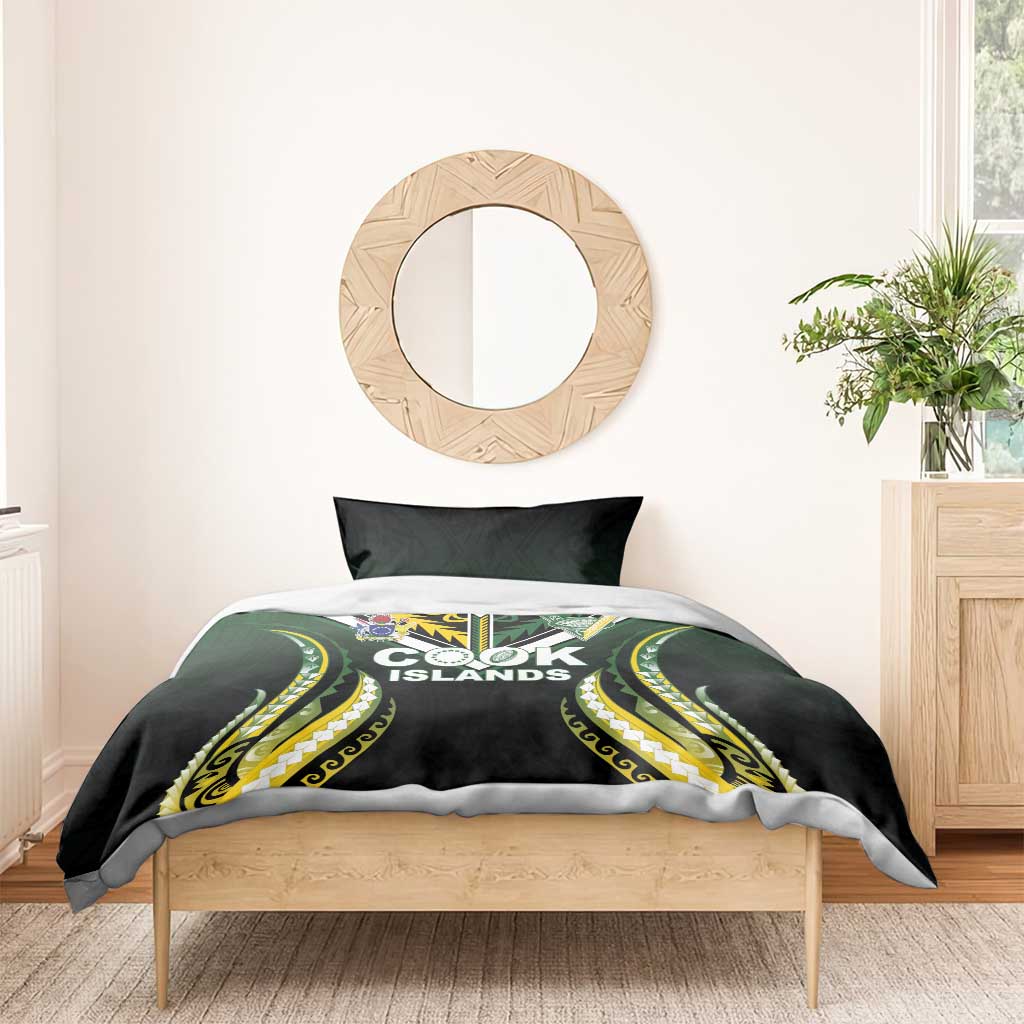 Cook Islands Rugby Bedding Set Unique Style Black Version - Polynesian Pride
