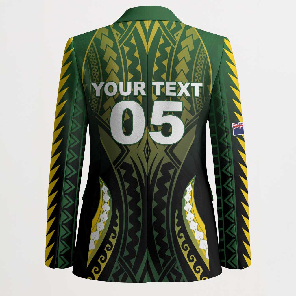 Custom Cook Islands Rugby Blazer Unique Style Black Version - Polynesian Pride