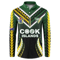 Custom Cook Islands Rugby Button Sweatshirt Unique Style Black Version - Polynesian Pride