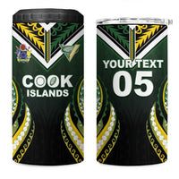 Custom Cook Islands Rugby 4 in 1 Can Cooler Tumbler Unique Style Black Version - Polynesian Pride