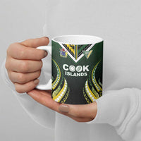Custom Cook Islands Rugby Ceramic Mug Unique Style Black Version - Polynesian Pride