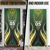 Custom Cook Islands Rugby Door Cover Unique Style Black Version - Polynesian Pride