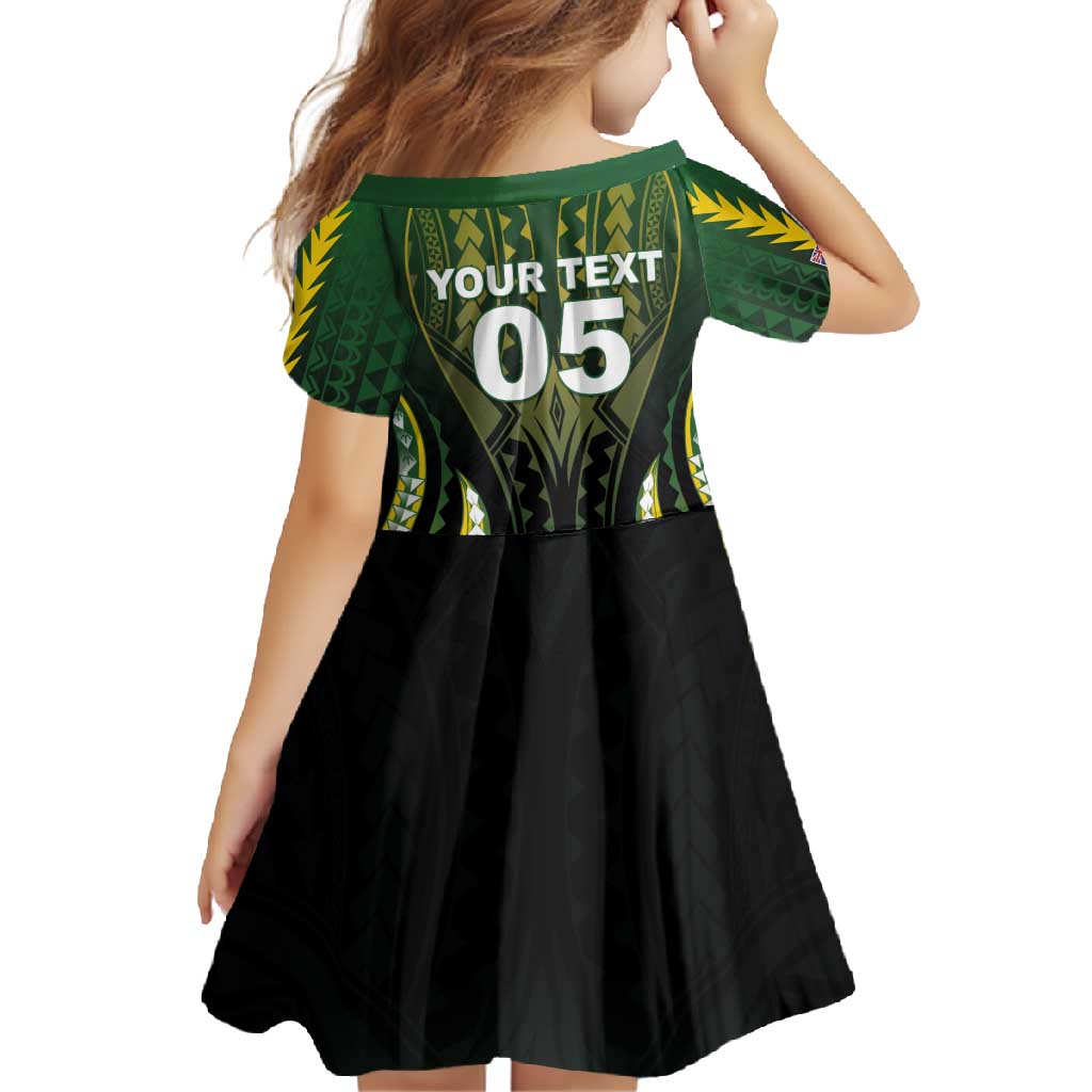 Custom Cook Islands Rugby Family Matching Off Shoulder Maxi Dress and Hawaiian Shirt Unique Style Black Version - Polynesian Pride