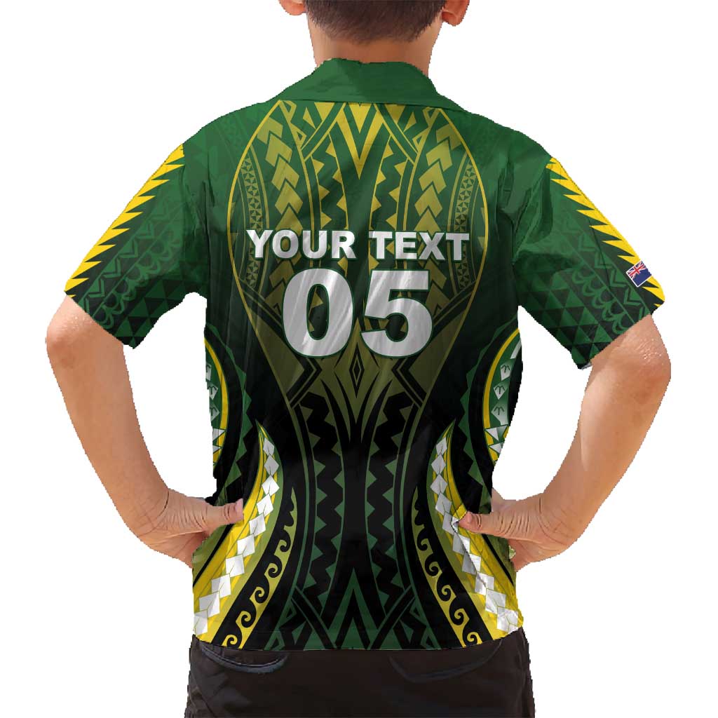 Custom Cook Islands Rugby Family Matching Off Shoulder Short Dress and Hawaiian Shirt Unique Style Black Version - Polynesian Pride