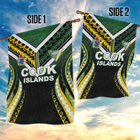Cook Islands Rugby Garden Flag Unique Style Black Version - Polynesian Pride