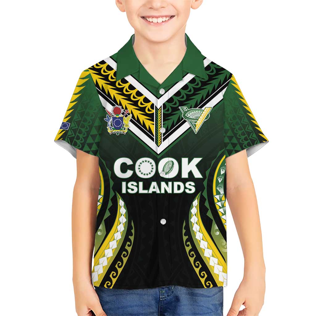 Custom Cook Islands Rugby Hawaiian Shirt Unique Style Black Version - Polynesian Pride