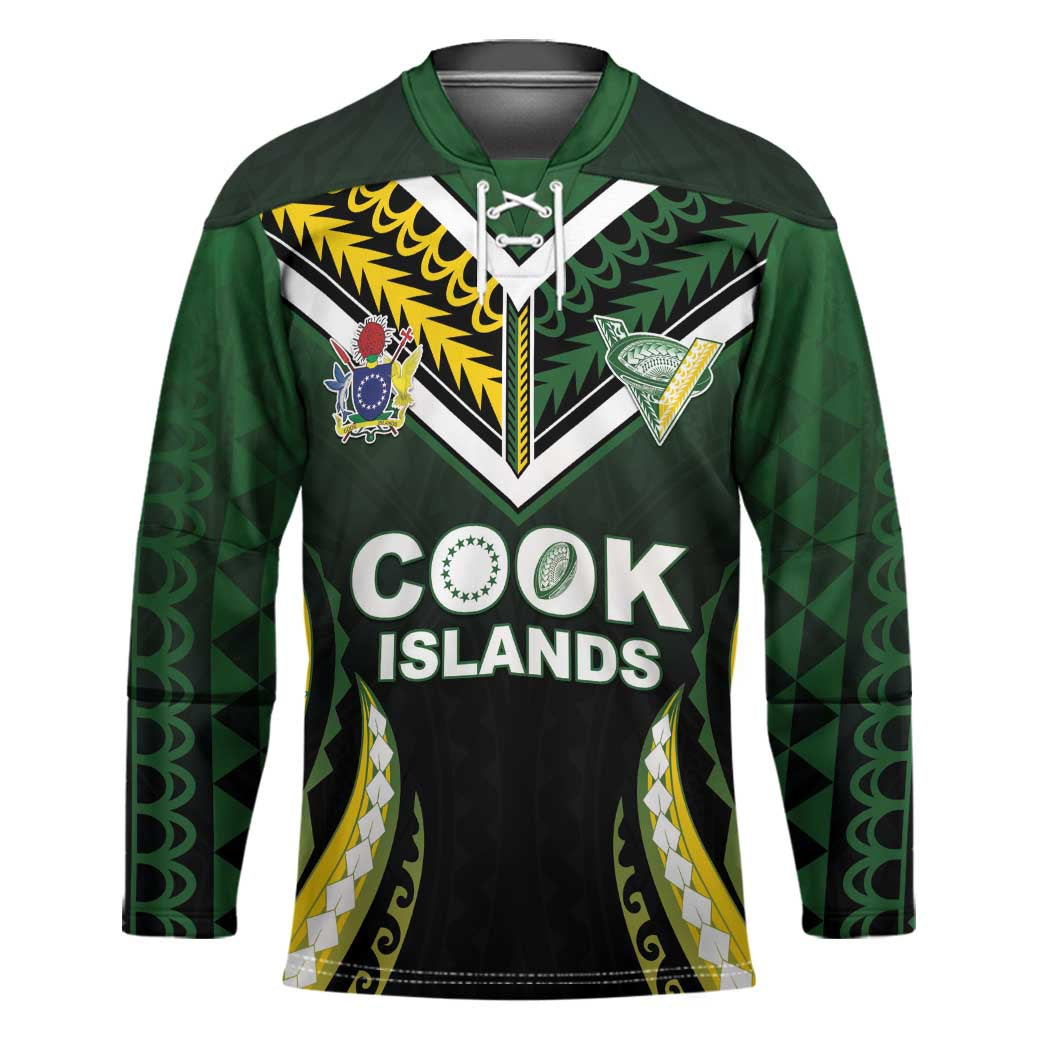 Custom Cook Islands Rugby Hockey Jersey Unique Style Black Version - Polynesian Pride