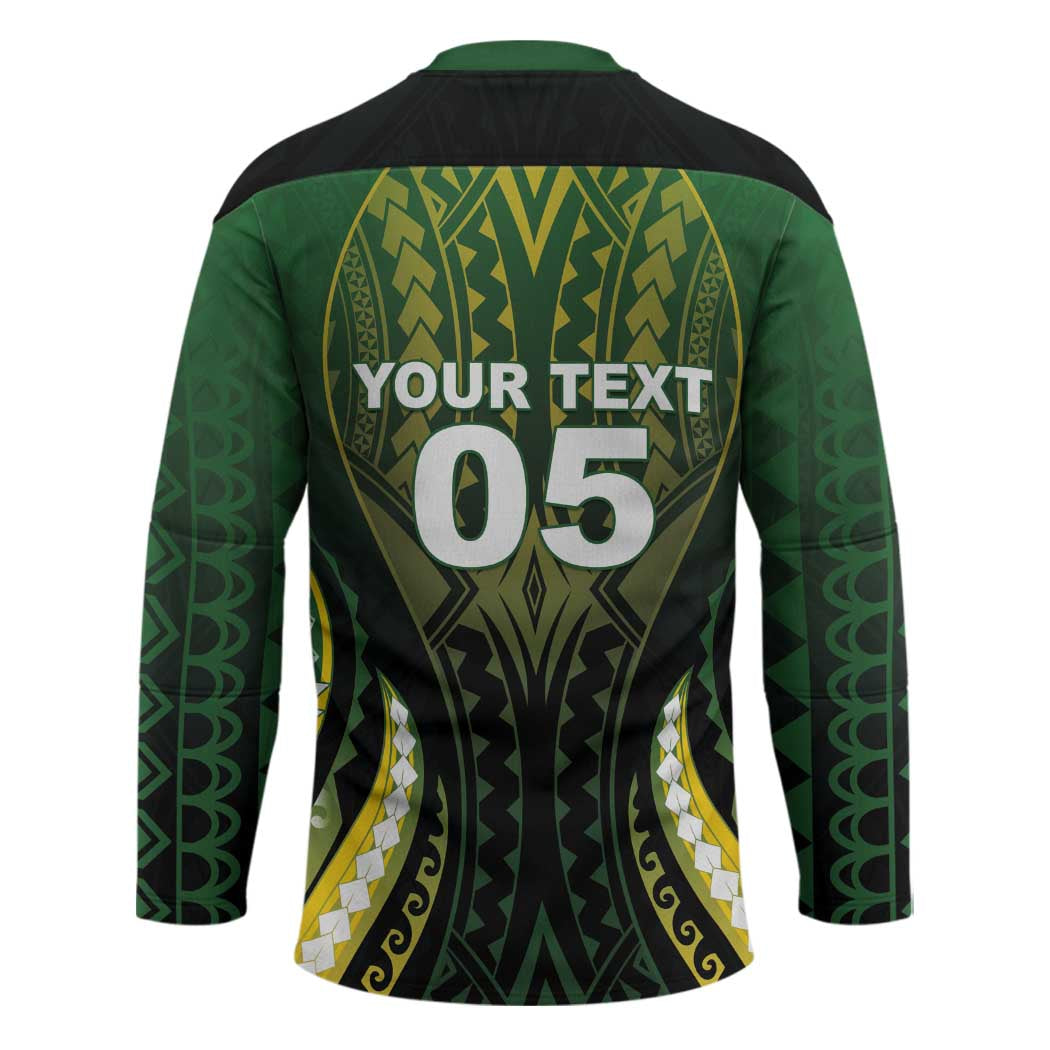Custom Cook Islands Rugby Hockey Jersey Unique Style Black Version - Polynesian Pride