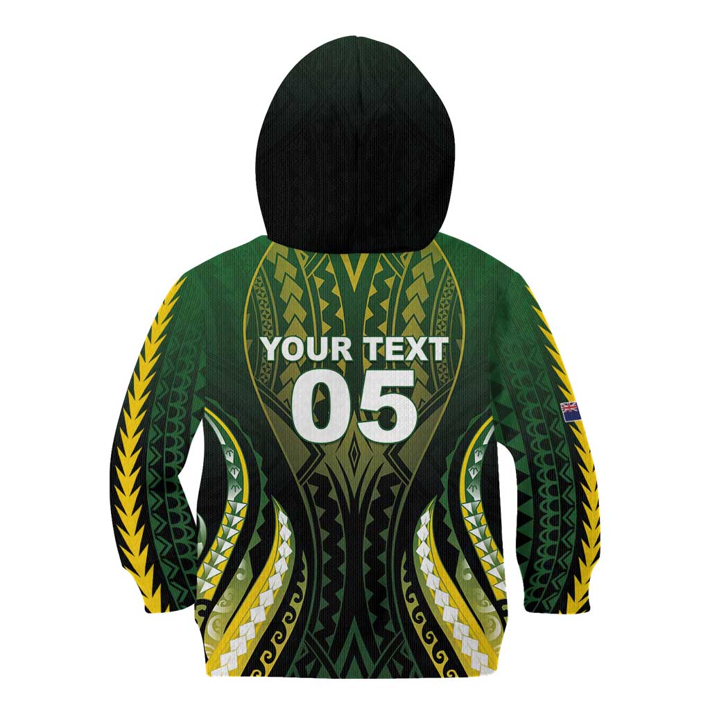 Custom Cook Islands Rugby Kid Hoodie Unique Style Black Version - Polynesian Pride