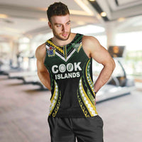 Custom Cook Islands Rugby Men Tank Top Unique Style Black Version - Polynesian Pride