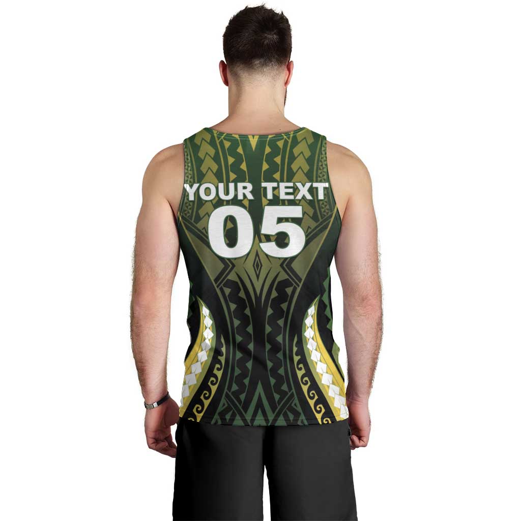Custom Cook Islands Rugby Men Tank Top Unique Style Black Version - Polynesian Pride