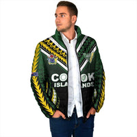 Custom Cook Islands Rugby Padded Jacket Unique Style Black Version - Polynesian Pride