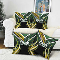 Cook Islands Rugby Pillow Cover Unique Style Black Version - Polynesian Pride
