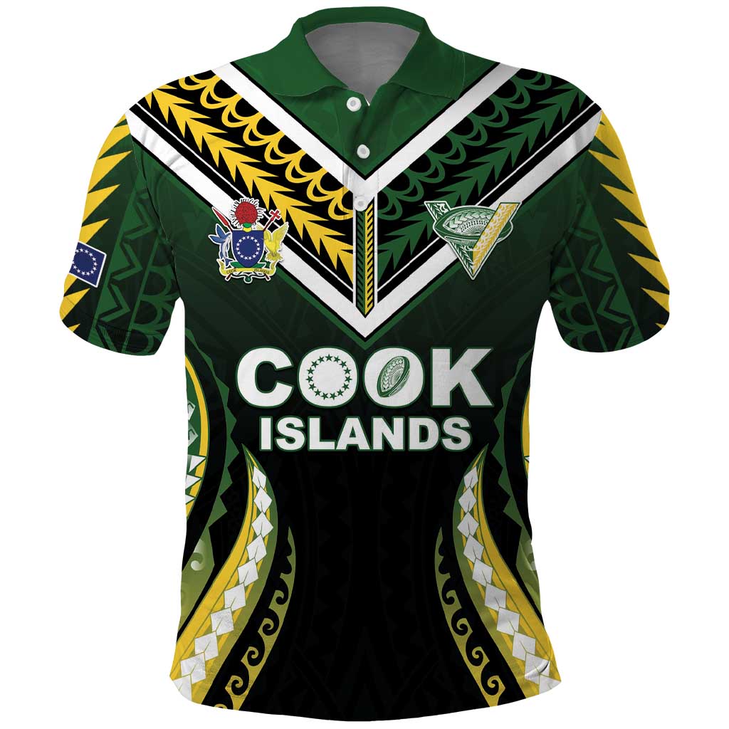 Custom Cook Islands Rugby Polo Shirt Unique Style Black Version - Polynesian Pride