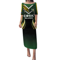 Custom Cook Islands Rugby Puletasi Unique Style Black Version - Polynesian Pride