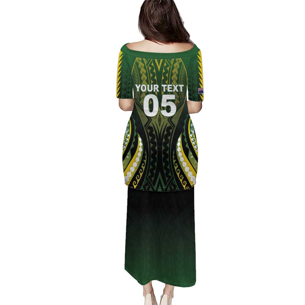 Custom Cook Islands Rugby Puletasi Unique Style Black Version - Polynesian Pride