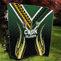 Cook Islands Rugby Quilt Unique Style Black Version - Polynesian Pride